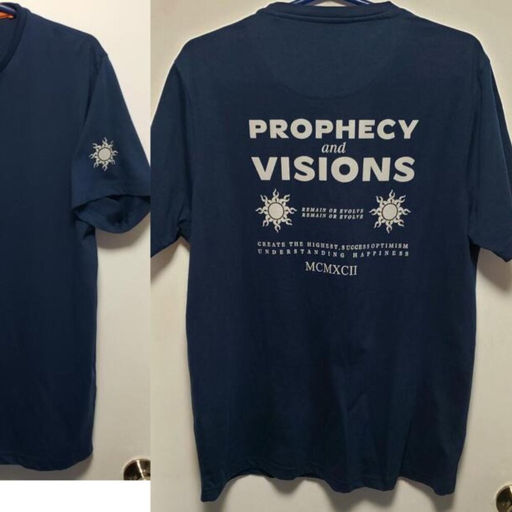 DENIM & FLOWER RICKY SINGH POSITIVE FLOW PROPHECY AND VISIONS BLUE T SHIRT XL
